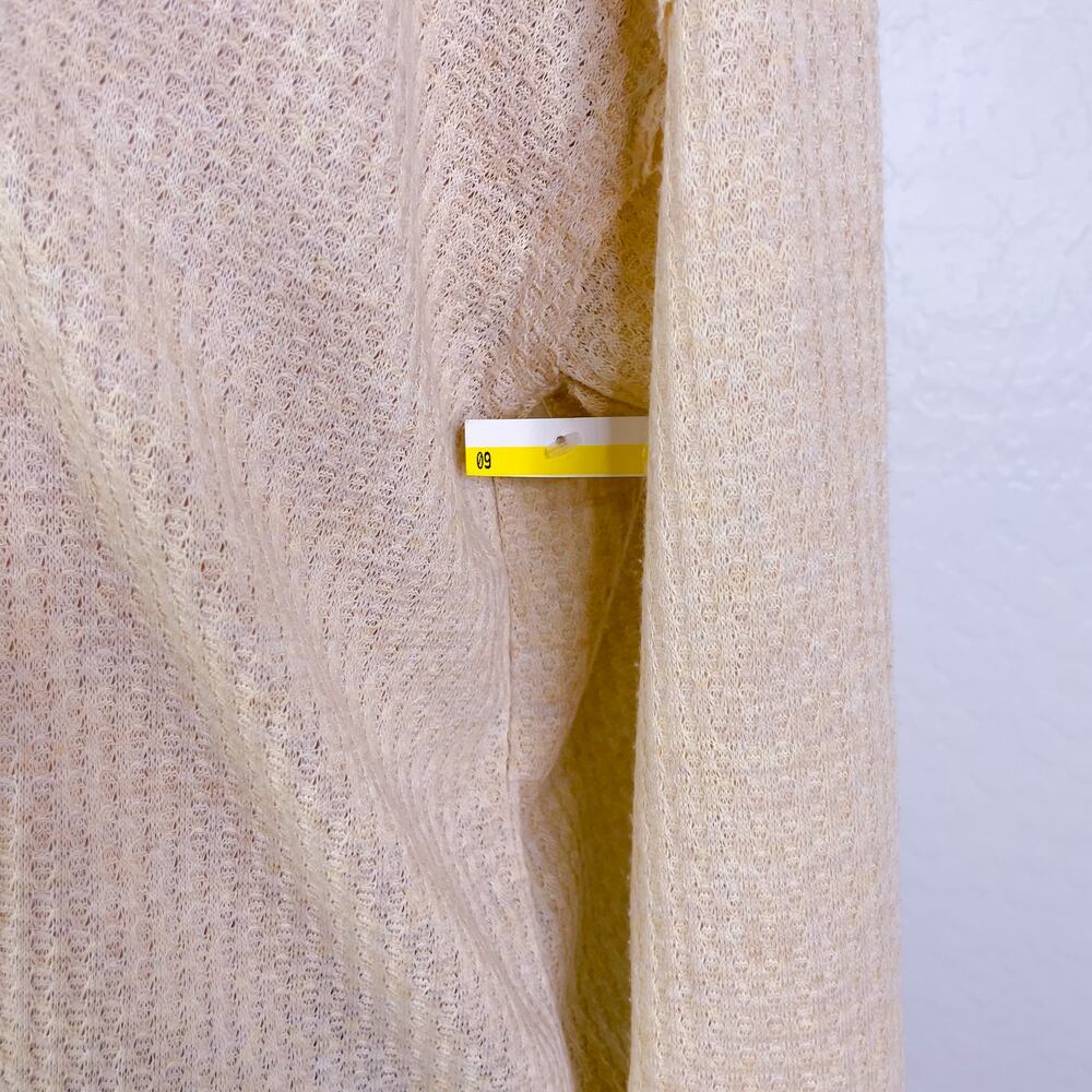 Gibsonlook Waffle Knit V-Neck Pullover Long Sleeve Shirt Beige size XS NEW - Picture 6 of 12